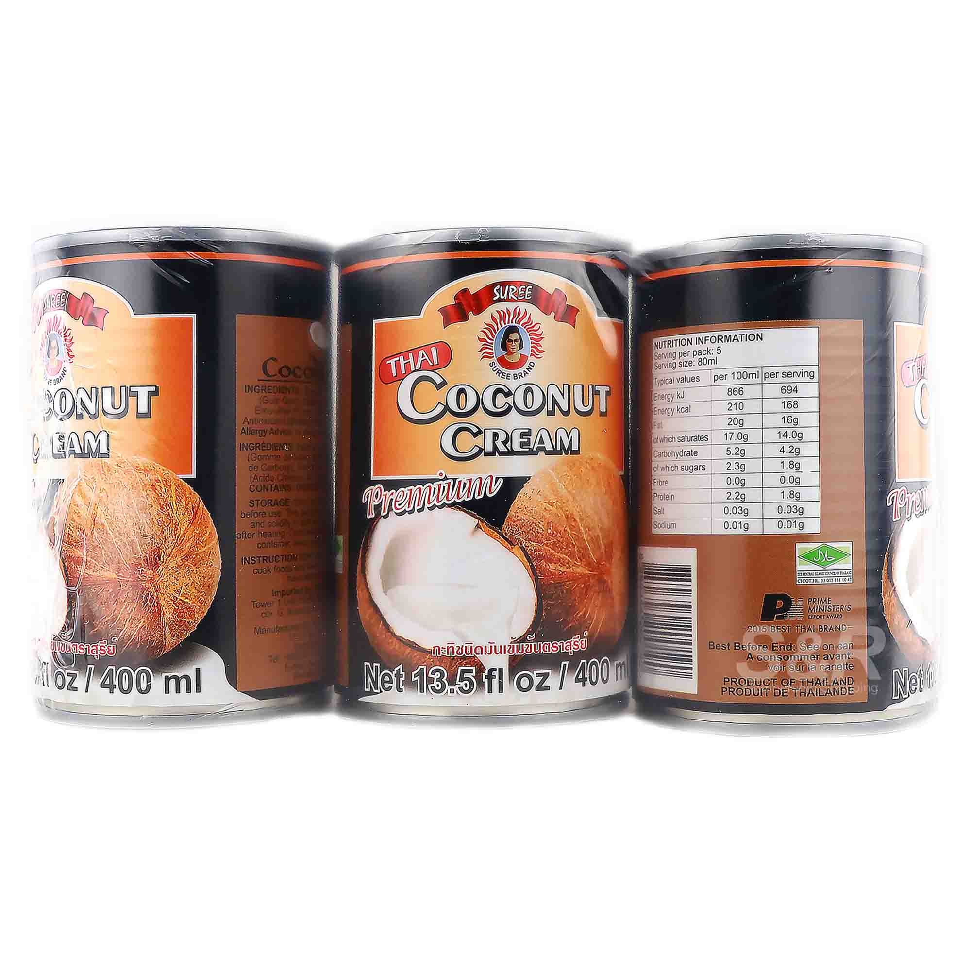 Suree Thai Coconut Cream Premium 3 cans